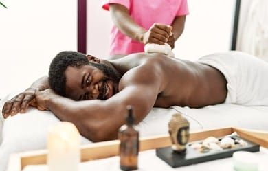 Guest enjoying a relaxing spa treatment at Nyali Pearl Spa